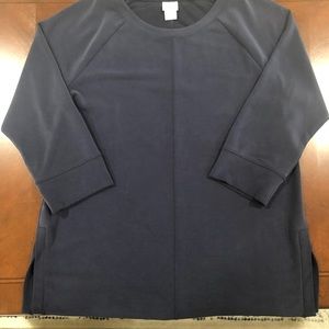 Chico’s zenergy blue top, size one, long sleeves